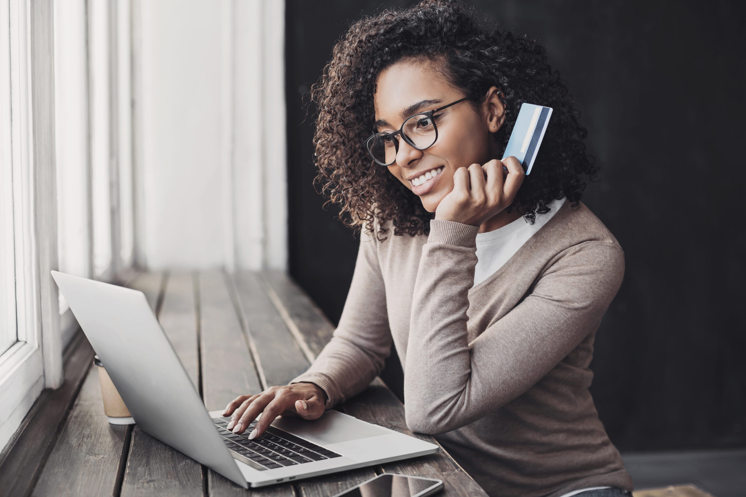 Woman shopping online