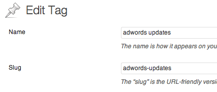 edit wordpress tag