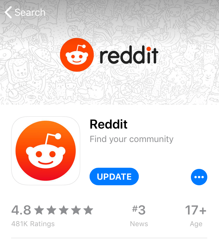 Reddit app on phone
