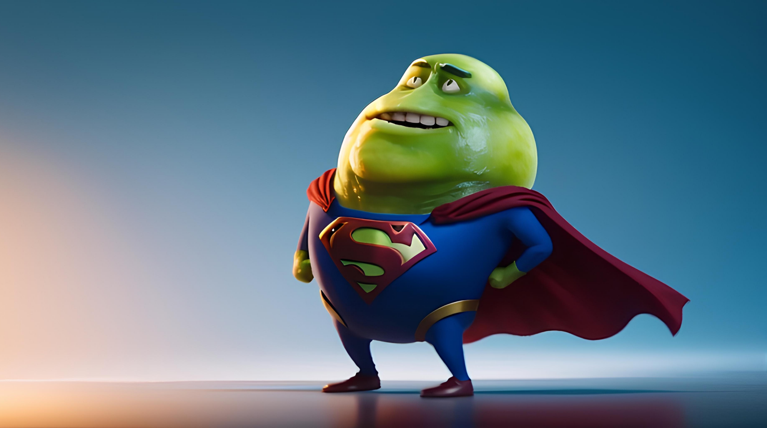 Mucinex mucus mascot in a superhero costume