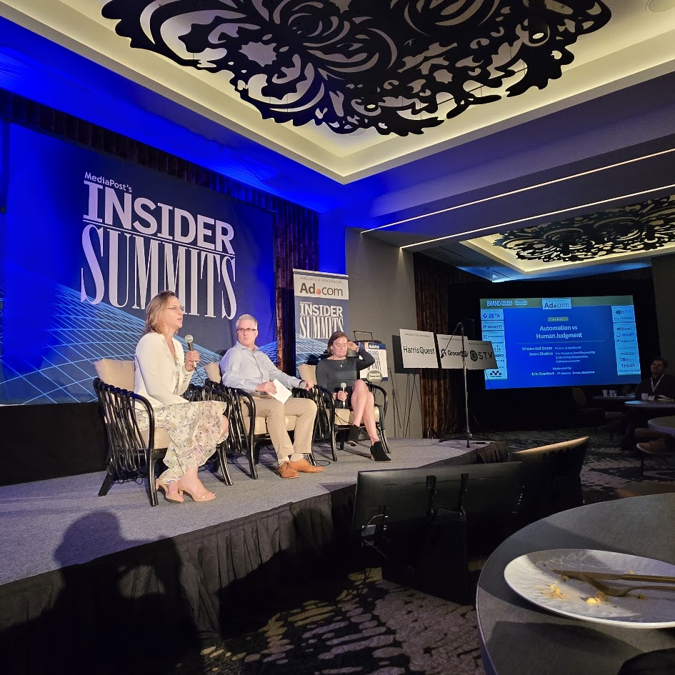 Panel discussion on automation vs. human judgment at Mediapost's Financial Services Summit in Nashville